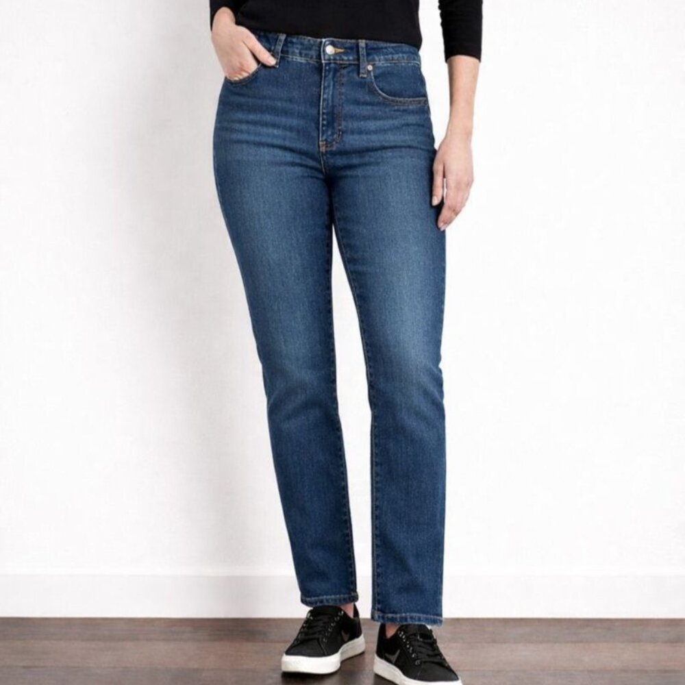 Talbots High Waist Straight Leg Jeans Amagansett Wash Full Length Plus Sz 18 NWT